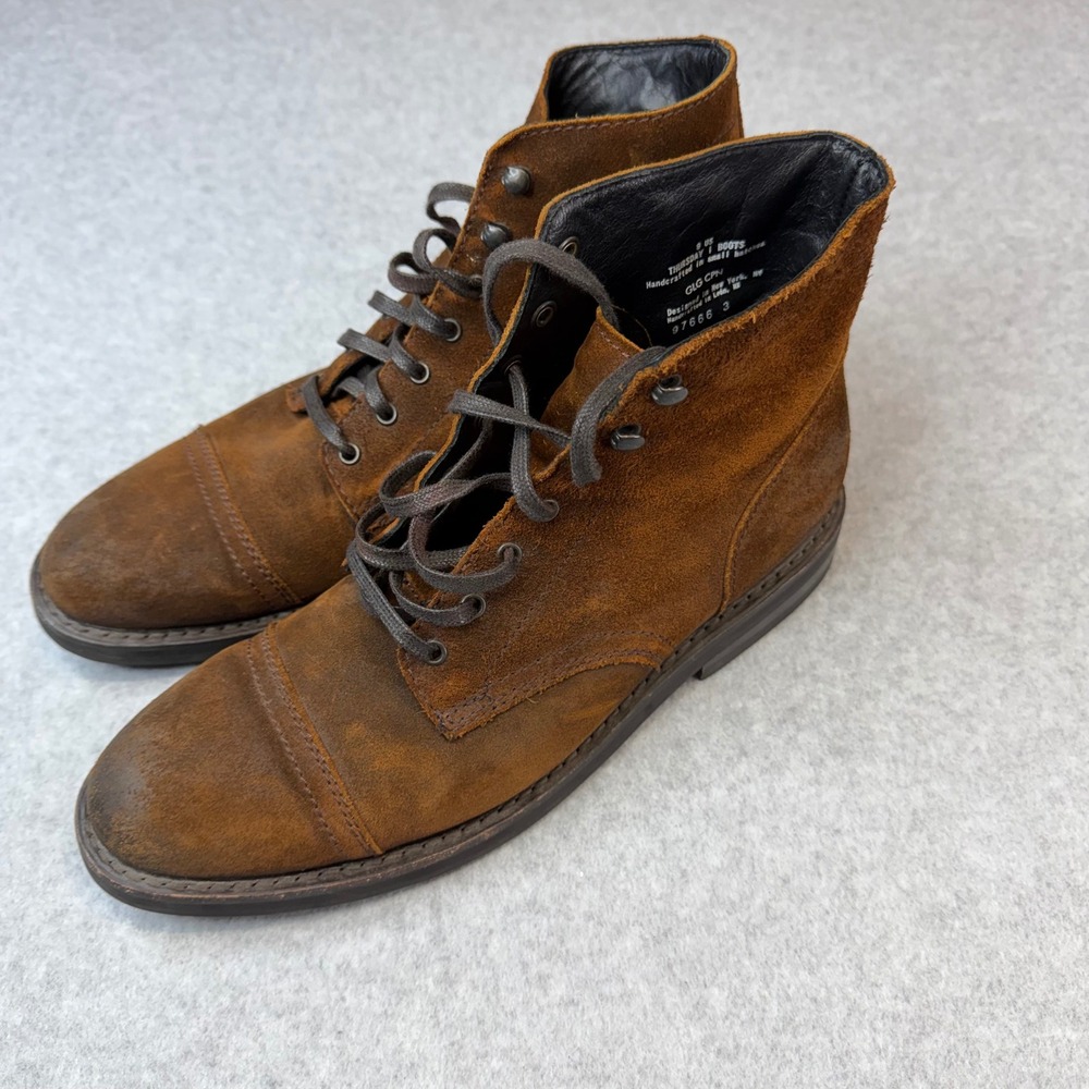 Thursday Boot Co Captain Brown Suede Lace Up Cap Toe Boots Mens 9 Handcrafted